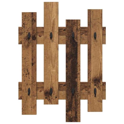 Стенен закачалка за палта Старо дърво 60 x 3 x 82 см