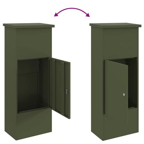Пощенска кутия за пратки Маслиненозелен 44,5 x 29 x 110,5 см