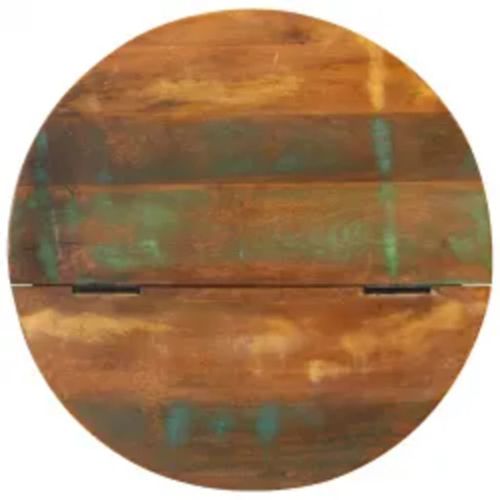 Маса за кафе, регенерирано дърво масив, бяла, форма на купа