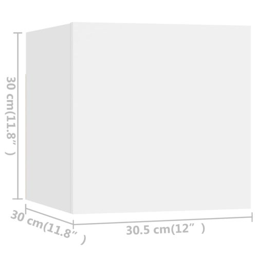 Комплект ТВ шкафове от 10 части, бял, инженерно дърво