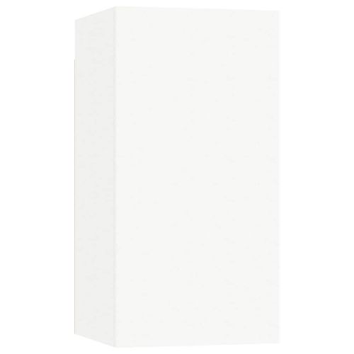 Комплект ТВ шкафове от 10 части, бял, инженерно дърво