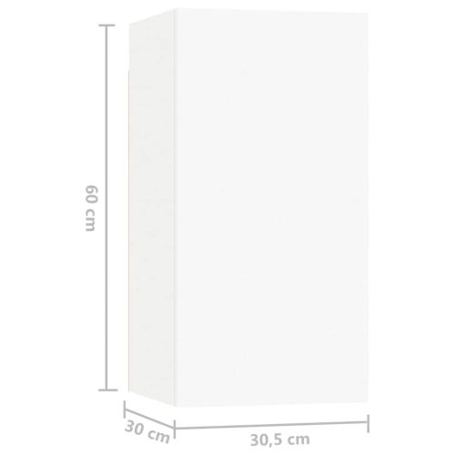 Комплект ТВ шкафове от 10 части, бял, инженерно дърво