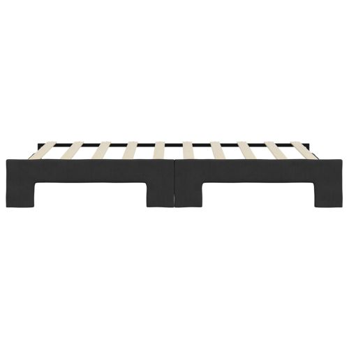 Канапе с изтеглящо разтегателно легло черно 90x190 см плат