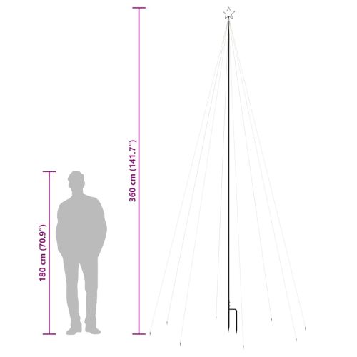 Светеща коледна елха, за закрито/открито, 576 LED, синя, 3,6 м