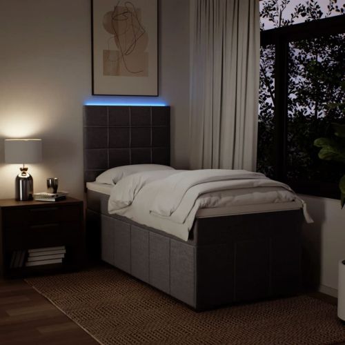 Боксспринг легло с матрак, таупе, 80x200 см, плат