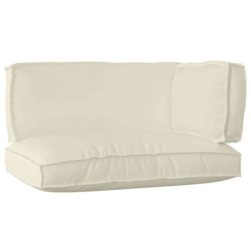 Комплект възглавници за палет 3 pcs Крем Оксфордска тъкан