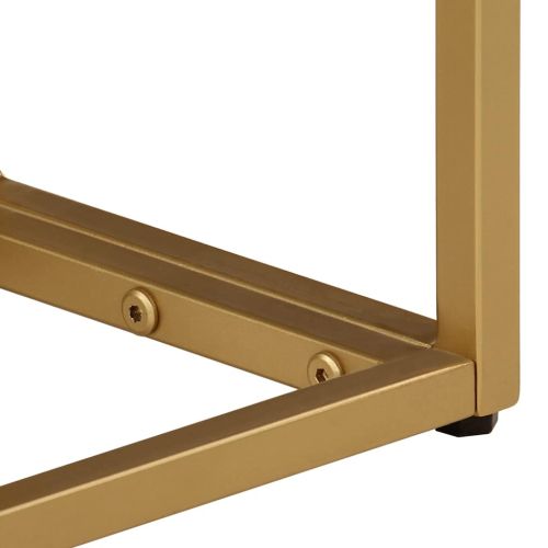 Конзолна маса, 90x30x76 cм, мангово дърво масив и желязо