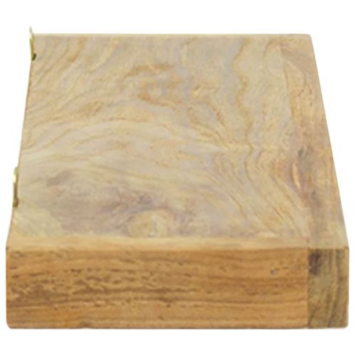 Стенни рафтове 2 бр 60x15x4 см тиково дърво масив