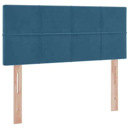 Легло с място за съхранение и LED Синьо 120 x 190 cm Кадифе