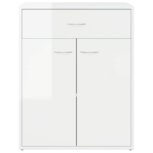 Бюфет, бял гланц, 60x30x75 см, инженерно дърво