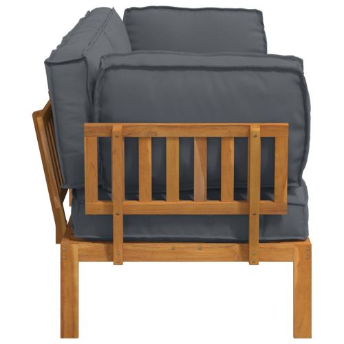 Комплект дивани 2 pcs Антрацит Солидно акациево дърво