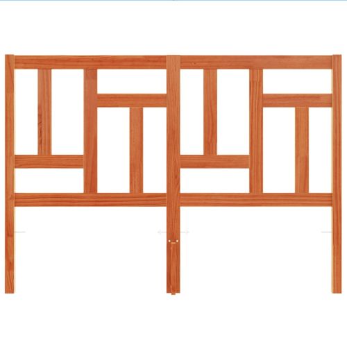 Горна табла за легло, восъчнокафява, 135 см, масивно дърво бор