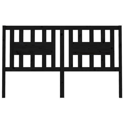 Табла за спалня, черна, 166x4x100 см, бор масив