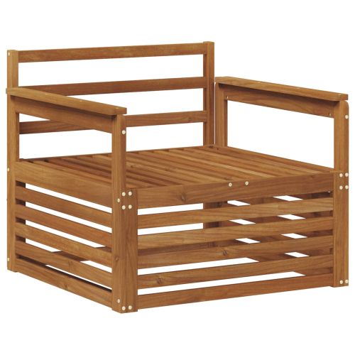 2 Брой Диван с подлакътници Солидно акациево дърво Естествен