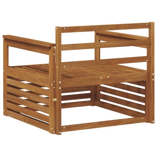 2 Брой Диван с подлакътници Солидно акациево дърво Естествен