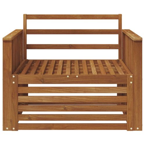 2 Брой Диван с подлакътници Солидно акациево дърво Естествен