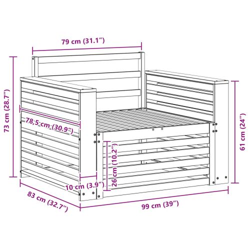 2 Брой Диван с подлакътници Солидно акациево дърво Естествен