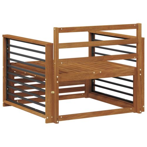 2 Брой Диван с подлакътници Солидно акациево дърво Естествен