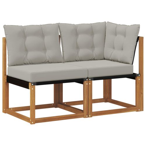 Външен среден и ъглов диван с възглавница 2 Брой Естествен