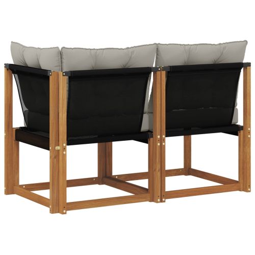 Външен среден и ъглов диван с възглавница 2 Брой Естествен