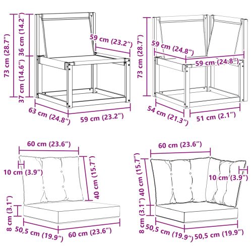 Външен среден и ъглов диван с възглавница 2 Брой Естествен