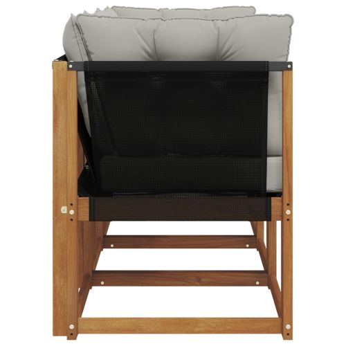 Външен среден и ъглов диван с възглавница 3 Брой Естествен