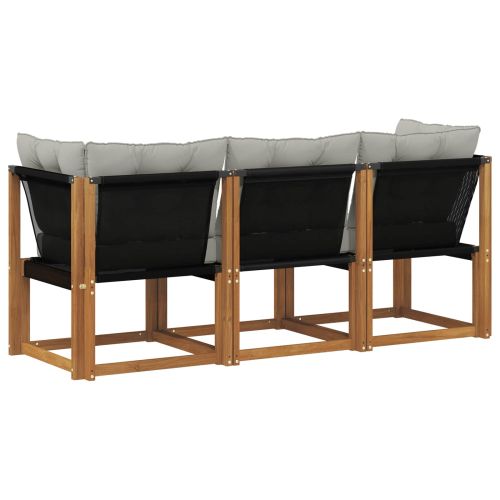 Външен среден и ъглов диван с възглавница 3 Брой Естествен