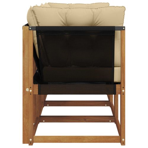 Външен среден и ъглов диван с възглавница 3 Брой Естествен