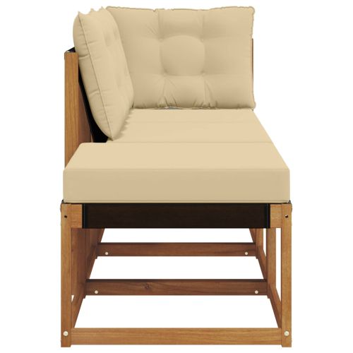 Външен модулен диван с възглавница 3 Брой Естествен