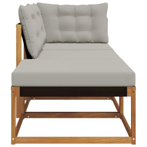 Секционен диван 3 Брой Естествен Солидно акациево дърво