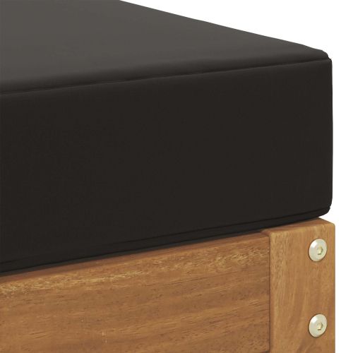 Външен стол с пейка с възглавница Естествен 115 x 43 x 37 см