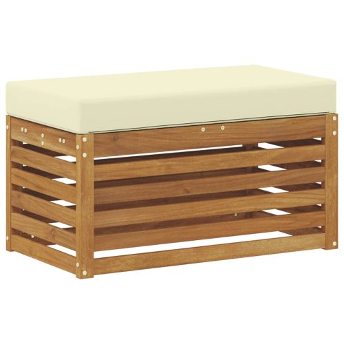 Външна табуретка с възглавница Естествен 80 x 43 x 37 см