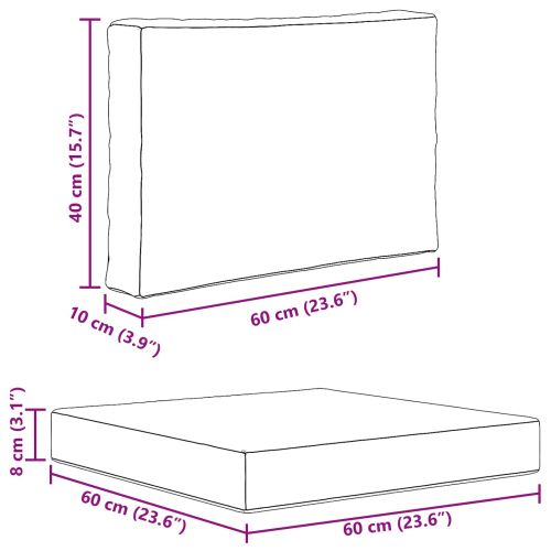 Възглавница за диван на открито 2 pcs Бежово Полиестер