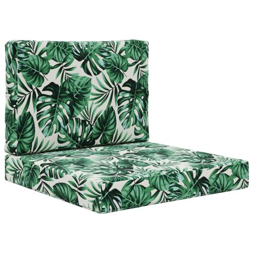 Възглавница за диван на открито 2 pcs Мотив с листа Полиестер