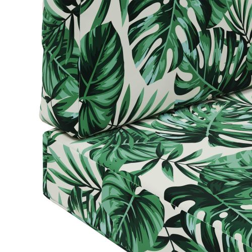 Възглавница за диван на открито 2 pcs Мотив с листа Полиестер