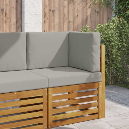 Възглавница за диван на открито 3 pcs Сив Полиестер