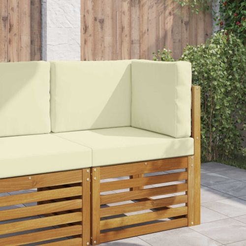 Възглавница за диван на открито 3 pcs Крем Полиестер