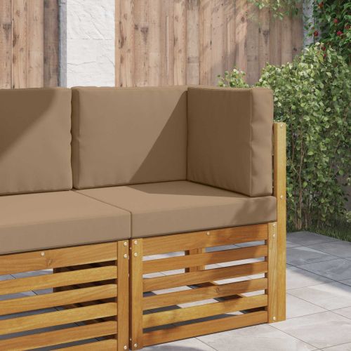 Възглавница за диван на открито 3 pcs Таупе Полиестер