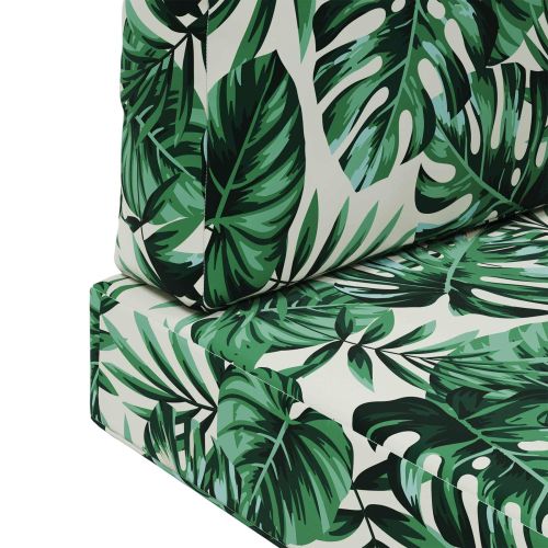 Възглавница за диван на открито 3 pcs Мотив с листа Полиестер