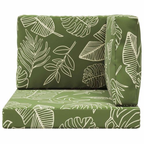 Възглавница за диван на открито 3 pcs Дизайн с листа Полиестер