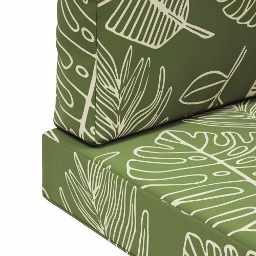 Възглавница за диван на открито 3 pcs Дизайн с листа Полиестер