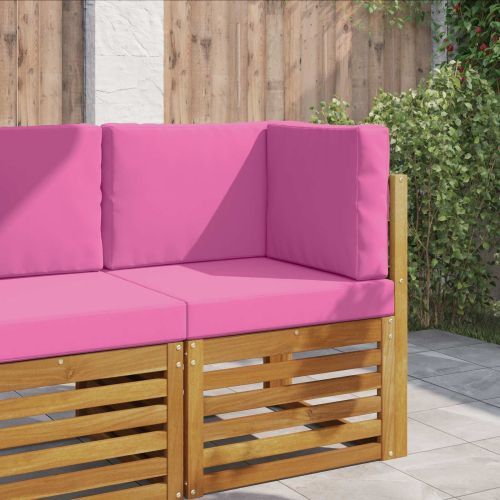 Възглавница за диван на открито 3 pcs Розово Полиестер