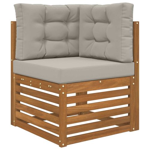 Възглавница за диван на открито 3 pcs Сив Полиестер