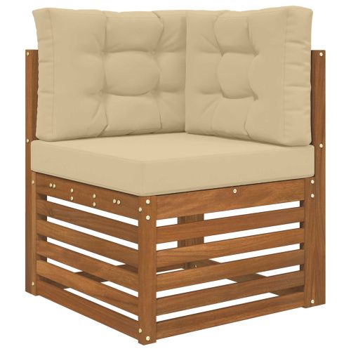 Възглавница за диван на открито 3 pcs Бежово Полиестер