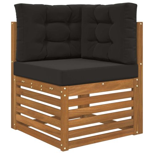 Възглавница за диван на открито 3 pcs Черен Полиестер