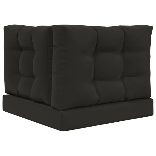 Възглавница за диван на открито 3 pcs Черен Полиестер