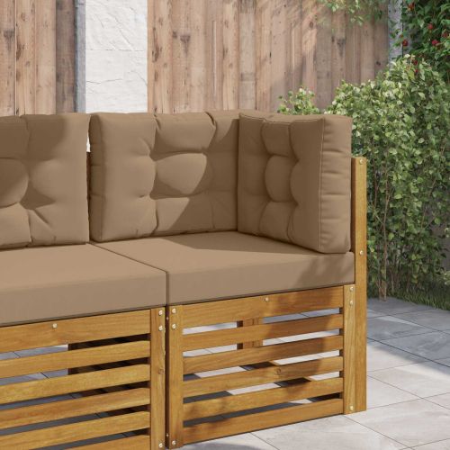 Възглавница за диван на открито 3 pcs Таупе Полиестер