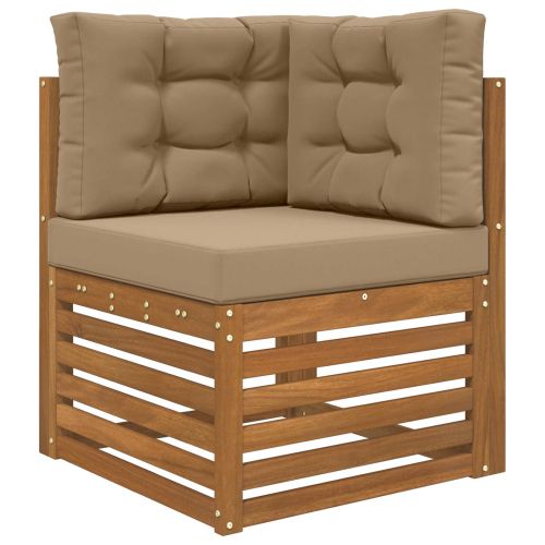 Възглавница за диван на открито 3 pcs Таупе Полиестер