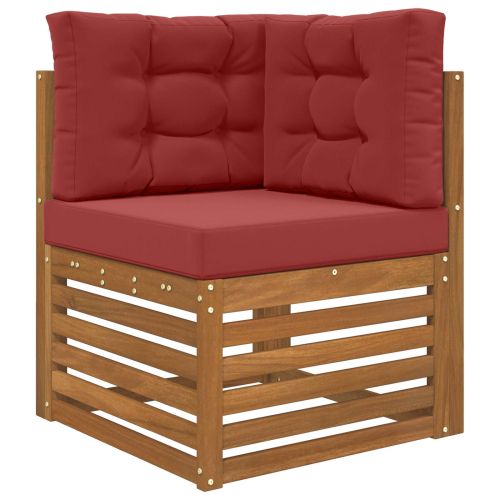 Възглавница за диван на открито 3 pcs виненочервен Полиестер