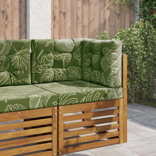 Възглавница за диван на открито 3 pcs Дизайн с листа Полиестер